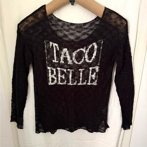 Judith March Black 'Taco Belle' Long Sleeve Top